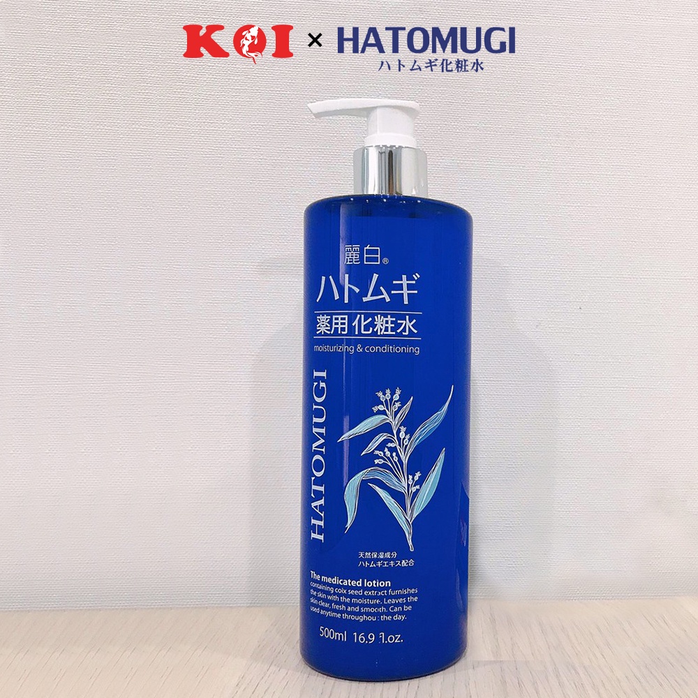 Nước hoa hồng dưỡng ẩm sâu và làm sáng da Hatomugi High Moisturizing Lotion 500ml (màu xanh)