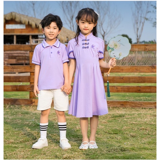 Áo polo Màu Xanh Lá / Tím Thời Trang Cho Gia Đình