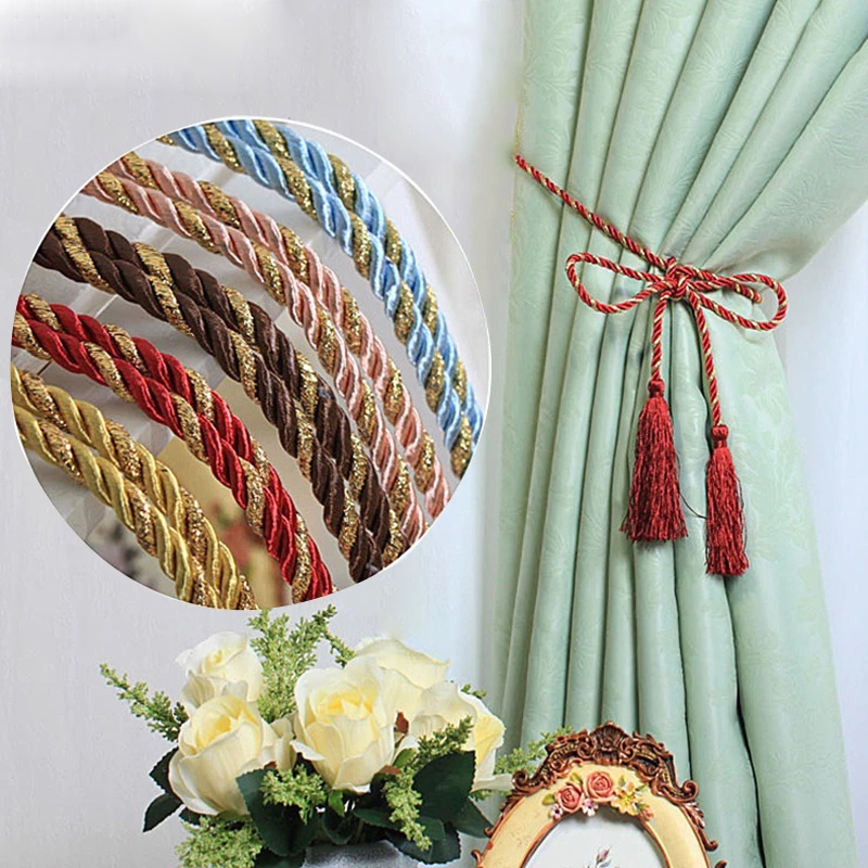 1PcsModern Cotton Window Tassel Curtain Tied Up String/Home Living Room Curtain Holder Decor Clip/Colorful Cotton Binding Tieback Hanging Rope