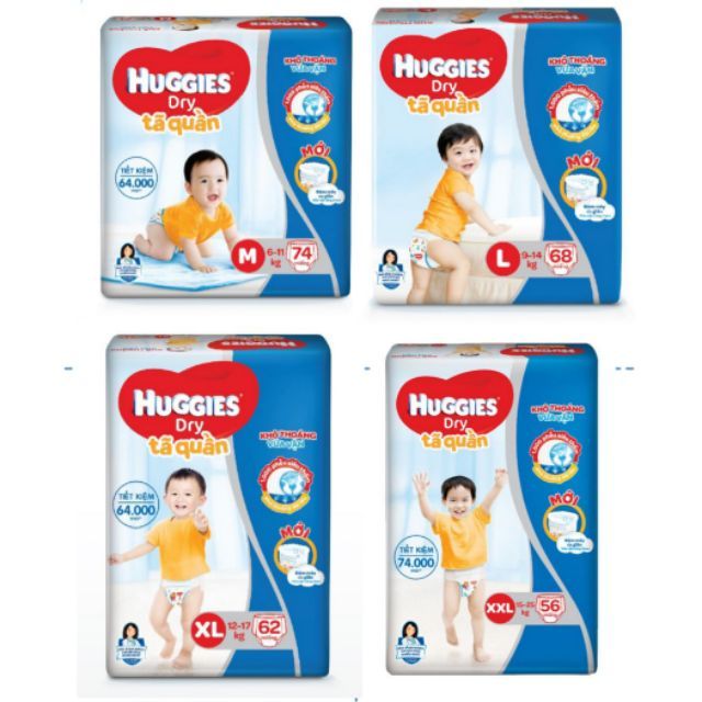 Tã quần Huggies M74/L68/Xl62