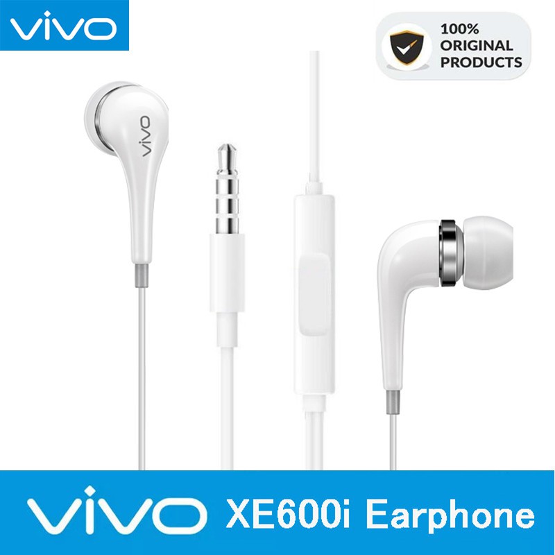 Tai Nghe VIVO XE600i Chính Hãng Chuyên Nghiệp Tai Nghe Điều Khiển Dây Cắm 3.5Mm Dành Cho VIVO X6 X7 X9 X20 X21plus X23 Y
