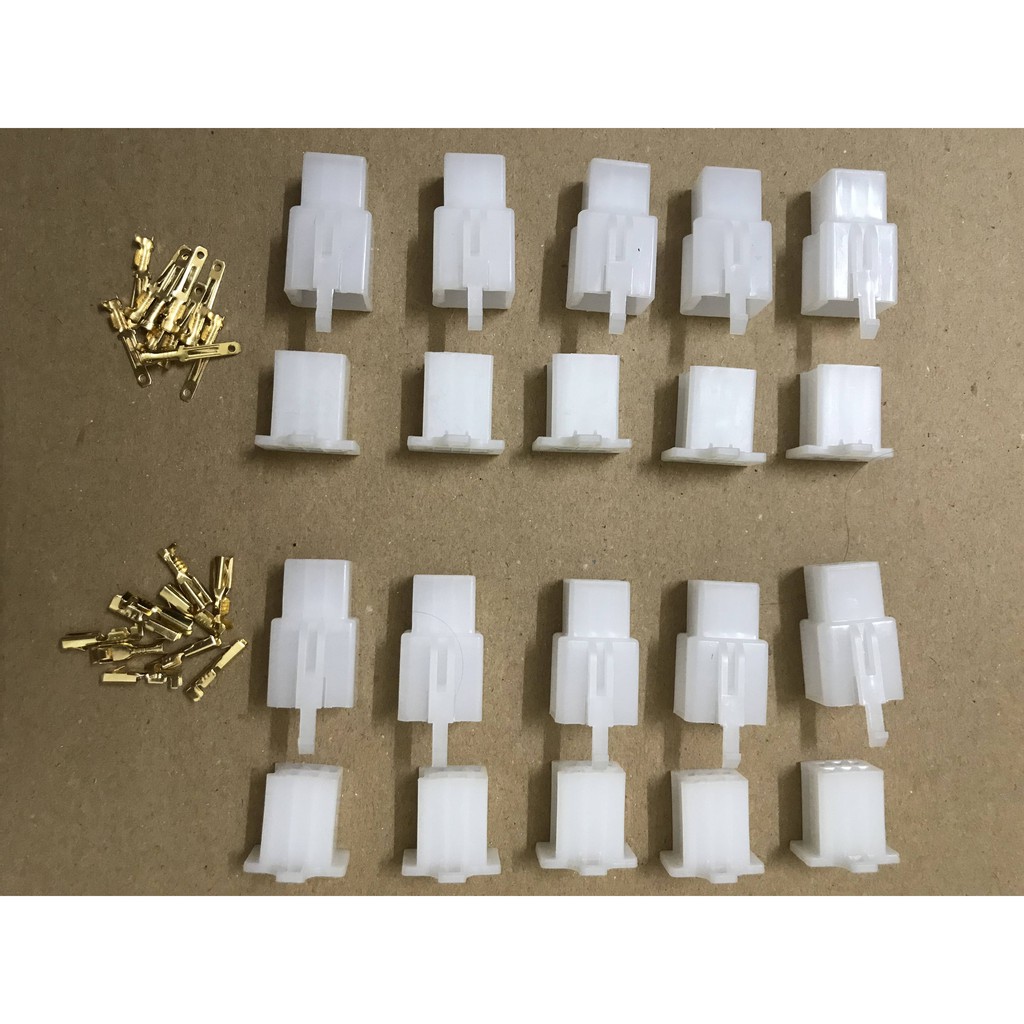 Đầu cos xe máy-Giắc nhựa 6P + ghim đực cái 2.8mm