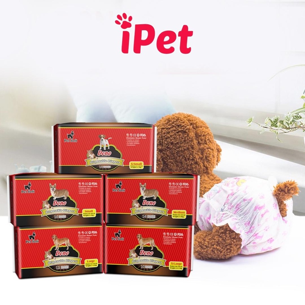 Lẻ Bỉm Cho Chó Mèo Cái Và Đực - Tã Quần Dono Disposale Diapers - Tả Lót Siêu Thấm Hút - iPet Shop