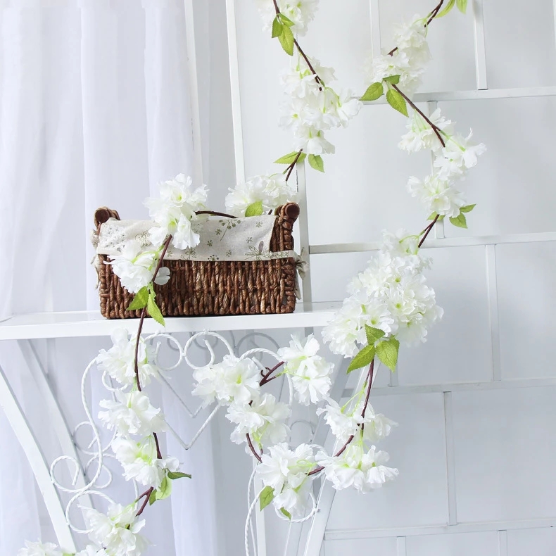 Dây Hoa Đào Giả Bằng Lụa Dùng Trang Trí Tiệc Cưới DIY
