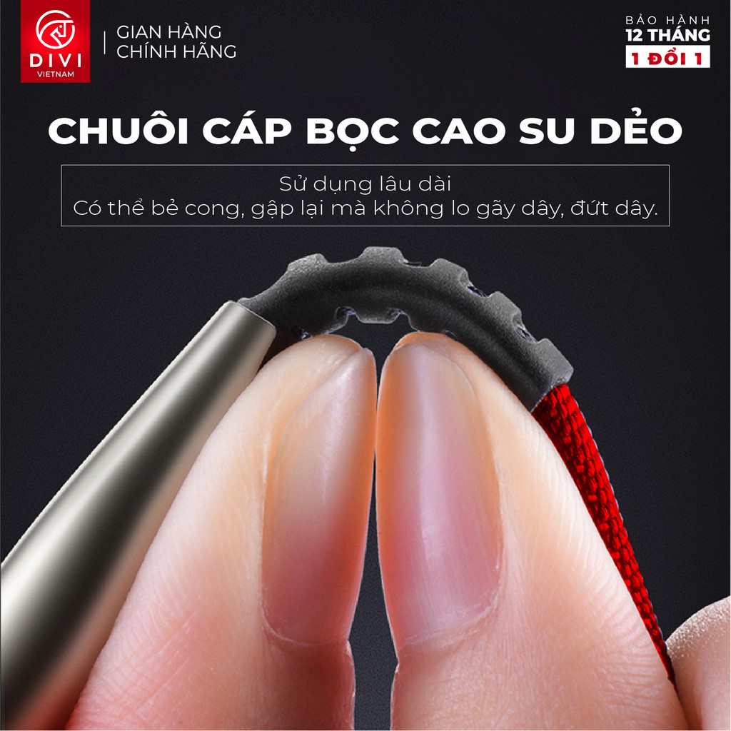 Dây cáp sạc nhanh - DIVI P453 - Sạc nhanh 5A - Đầu cáp vuông góc chống gãy - Hàng chính hãng - Bảo hành 12 tháng 1 đổi 1