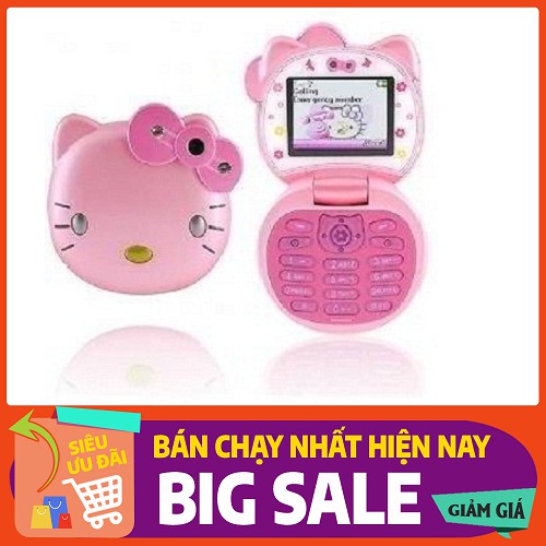 Điện thoại hello kitty 2 sim 2 sóng nghe nhạc chụp ảnh rất đáng yêu giành cho bé [tặng ngay sim #Vietnammobile 30GB]
