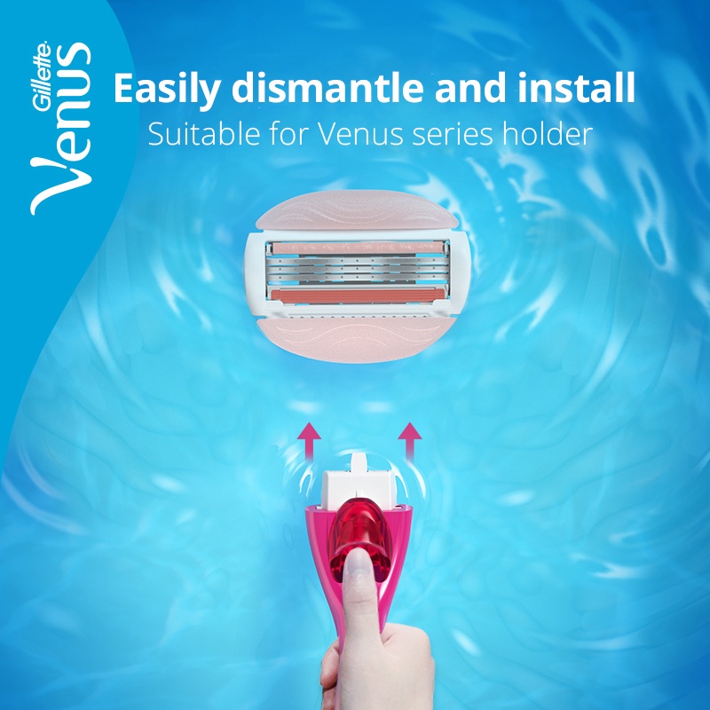 Gillette Venus Set 3 Lưỡi Dao Cạo 3 Lớp Kèm Thanh Xà Phòng Lưỡi Cạo Mịn Cơ Thể Cong Thay Thế Cho Nữ