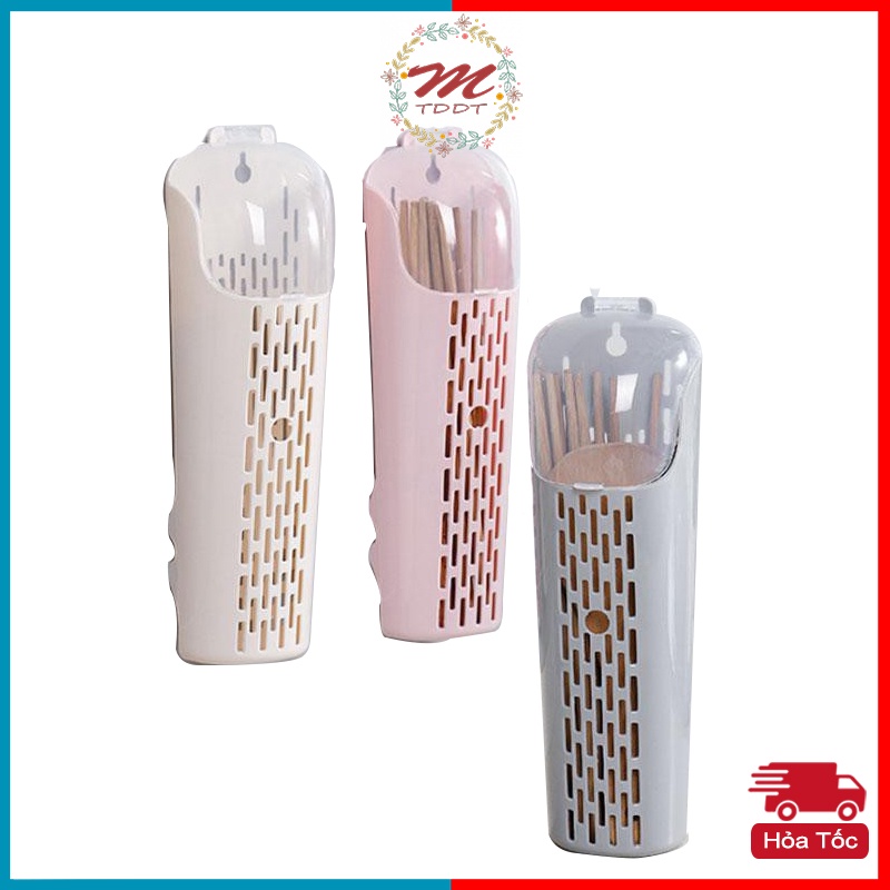 Hộp Đựng Đũa Muỗng Có Nắp Dán Tường Siêu Chắc Không Cần Khoan - MTDDT