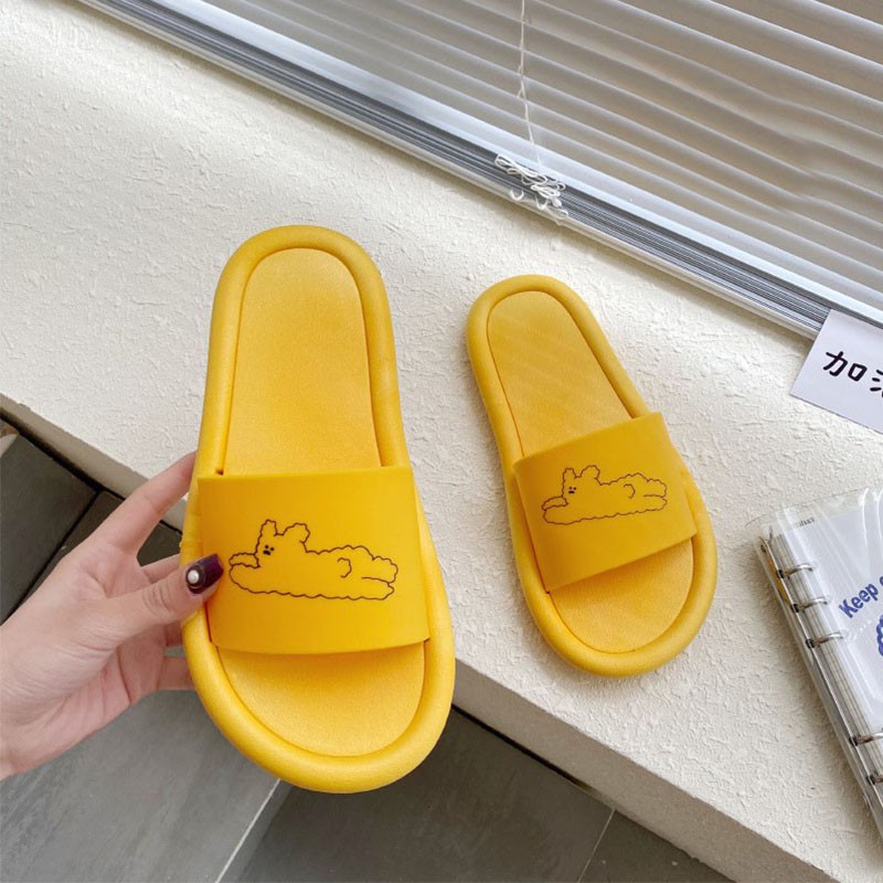 Dép Nhựa Pvc Đi Trong Nhà Chống Trượt Phong Cách Hàn Quốc Cho Cặp Đôi