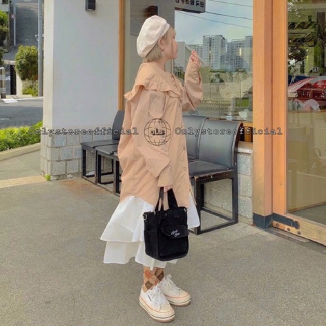 sơ mi kiểu và chân váy tầng nhà @onlystoreofficial,nhận hàng có vấn đề liên hệ shop trước khi đánh giá ạ