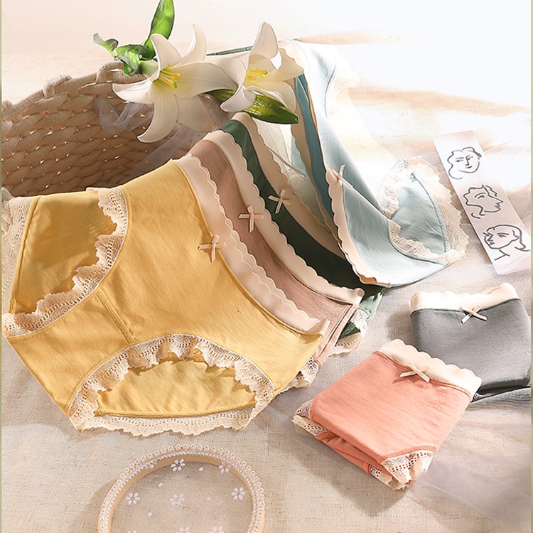 Quần lót AOWEINISI phối ren thoáng khí kháng khuẩn chất lượng cao thời trang dành cho nữ