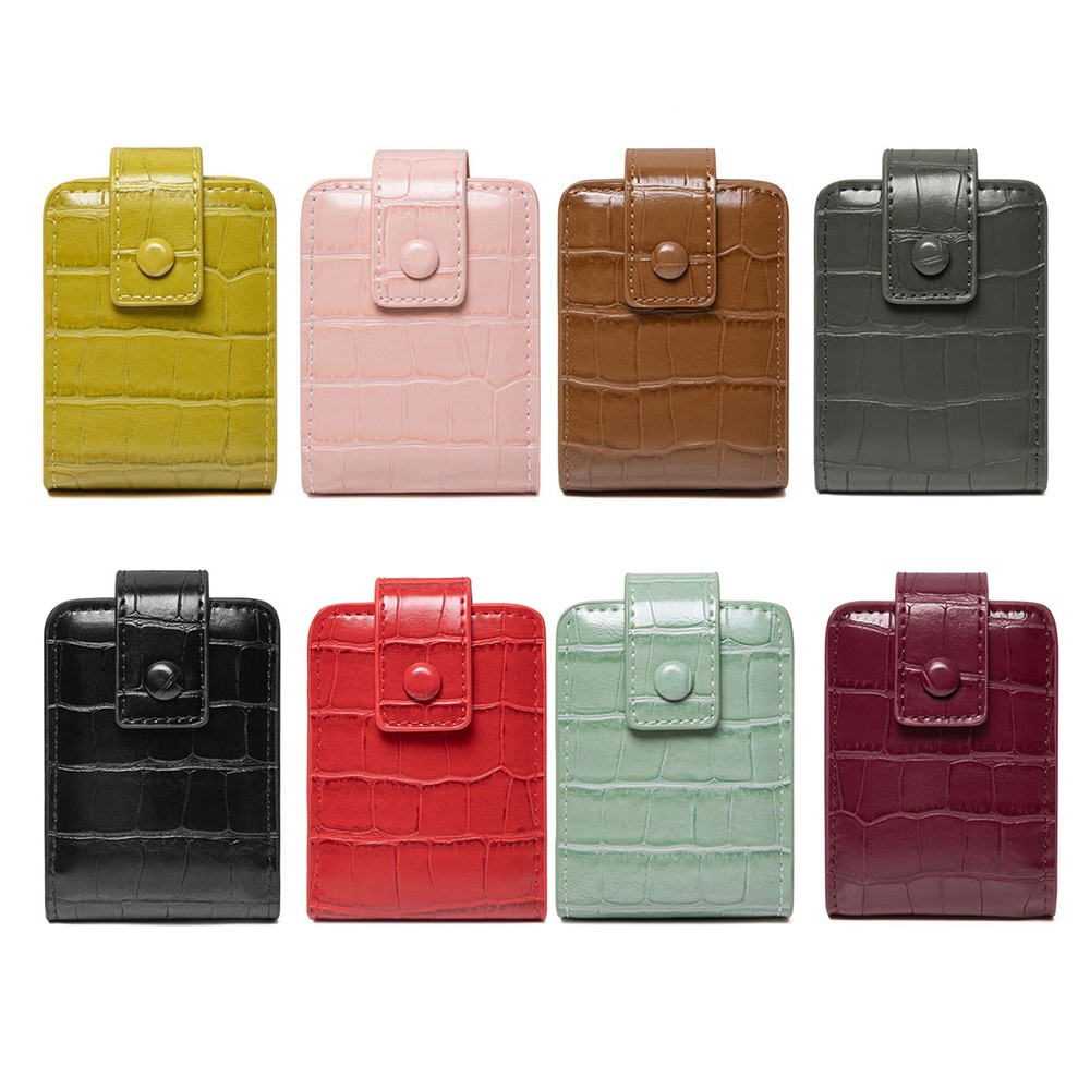 [Hàng mới về] Túi đựng son môi mini bằng da PU có gương tiện lợi khi đi du lịch tùy chọn màu sắc