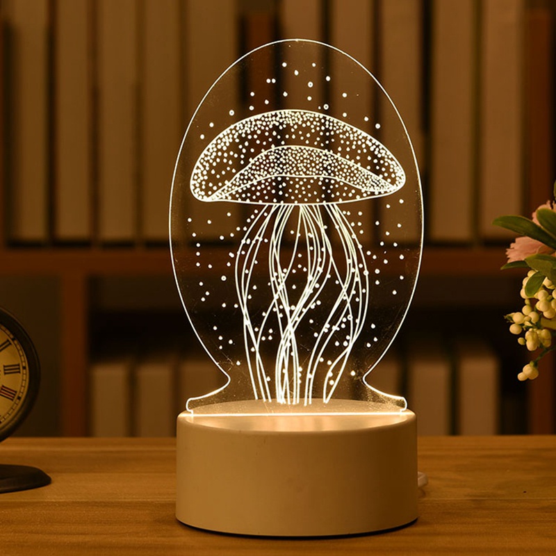 Đèn ngủ Led 3D hình trái tim phong cách lãng mạn