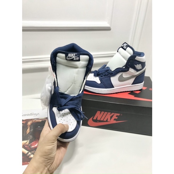 Giày Jordan 1 xanh bạc cao cổ  ❤️free ship❤️. giày thể thao nam nữ sneaker  ,  jd1 xanh 11 | BigBuy360 - bigbuy360.vn