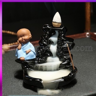Thác khói Trầm hương Chú tiểu Bên suối đổ (tặng kèm 10 nụ trầm tự nhiên)