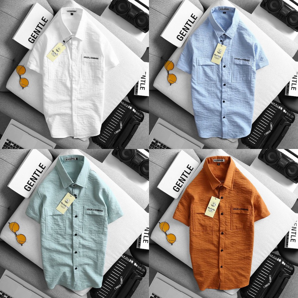 Áo sơ mi nam  ngắn tay vải đủi Thêu chứ cao cấp mã mới nhất 2021  ( LĐ Unisex Shop) | BigBuy360 - bigbuy360.vn