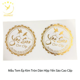 COMBO 50 Tem Nhãn Ép Kim Dán Hộp Yến Sào Cao Cấp