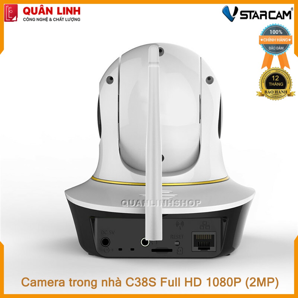 Camera giám sát IP Wifi hồng ngoại ban đêm Vstarcam C38S Full HD 1080P 2MP kèm thẻ nhớ 64GB