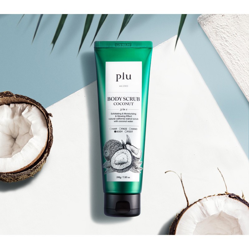 Tẩy Tế Bào Chết Toàn Thân Tinh Chất Dừa Plu Body Scrub Coconut 200g | BigBuy360 - bigbuy360.vn