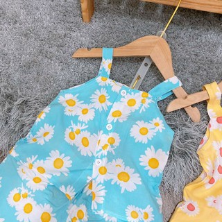 Bộ quần áo 2 dây bé gái chất lanh lụa hình hoa cúc