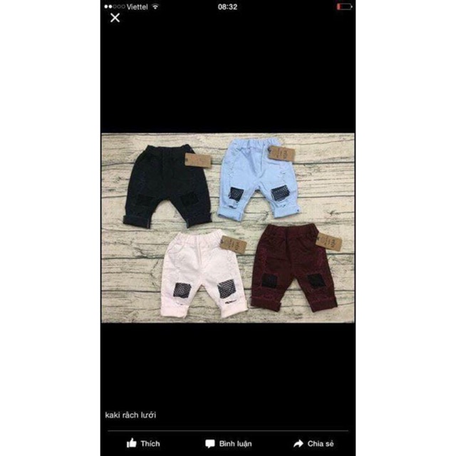 Quần kaki rách lưới