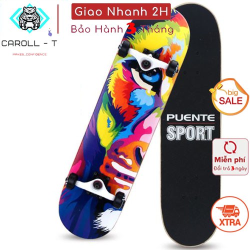 VÁN TRƯỢT THỂ THAO MẶT NHÁM CAO CẤP - VÁN SKATEBOARD GỖ PHONG 7 LỚP SIÊU HẠNG