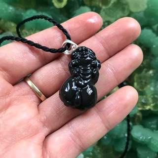 Tì hưu thạch anh đen kèm móc bạc