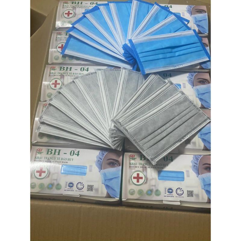 COMBO 3 HỘP KHẨU TRANG Y TẾ 4 LỚP KHÁNG KHUẨN  HÀNG CÔNG TY