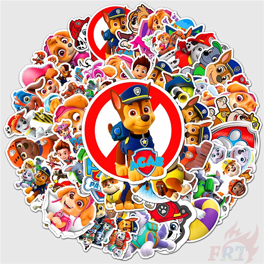 Set 50 hình dán họa tiết hoạt hình PAW Patrol Series 03 TV Shows chống thấm nước trang trí ván trượt laptop