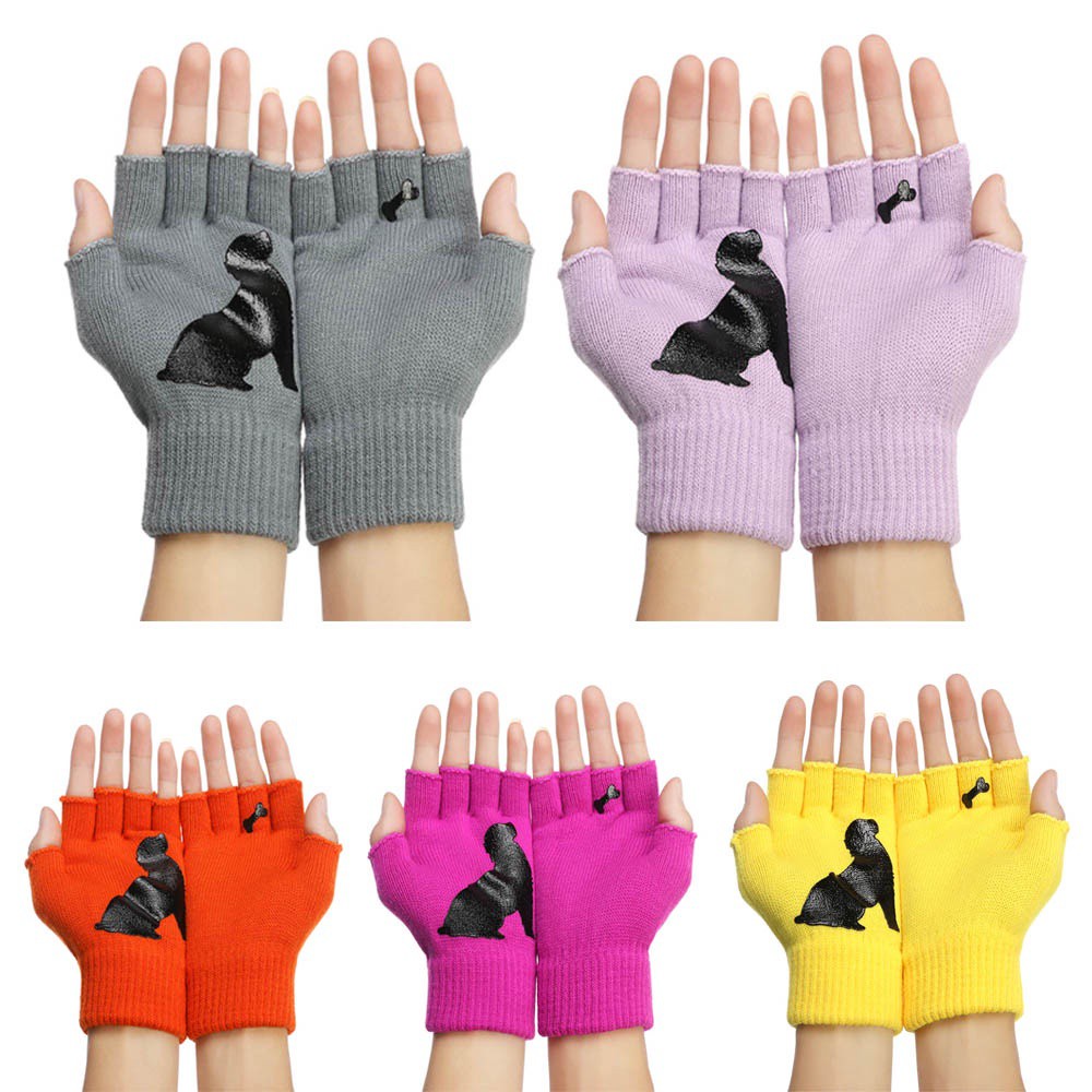 MIHAN1 Fashion Half-finger Gloves Outdoor Thick Knitted Gloves Elastic Women Men Warm Soft Winter Mittens/Multicolor