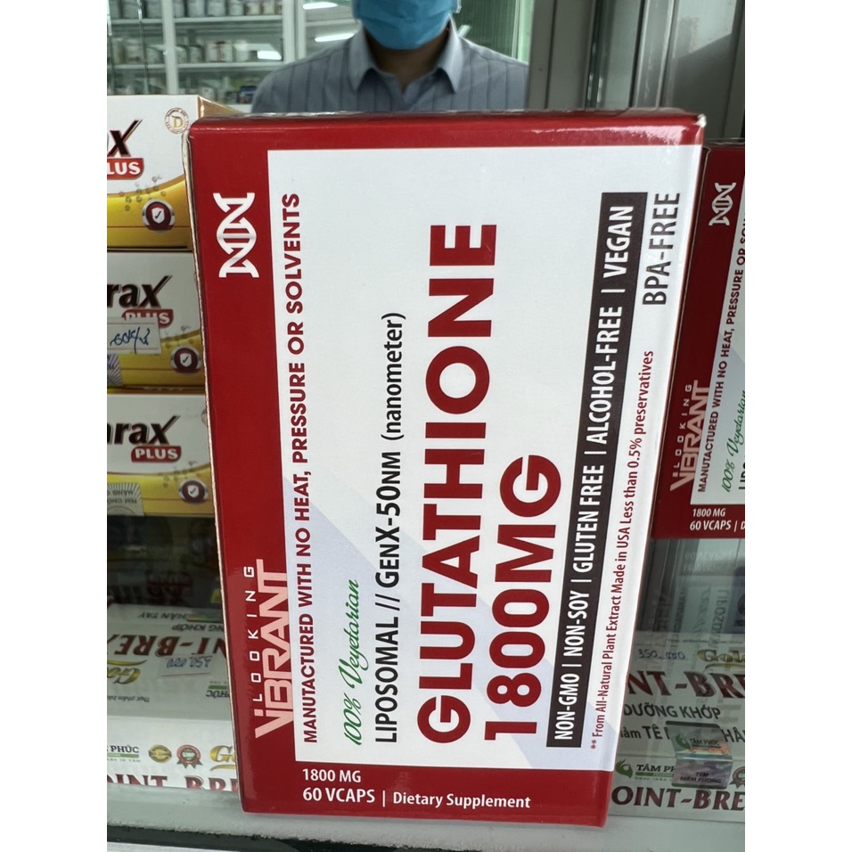 Viên Uống Glutathione 1800MG Thải Độc Tố, Mịn Da Trắng Hồng, Ngăn Ngừa Lão Hóa Tăng Miễn Dịch Cơ Thể