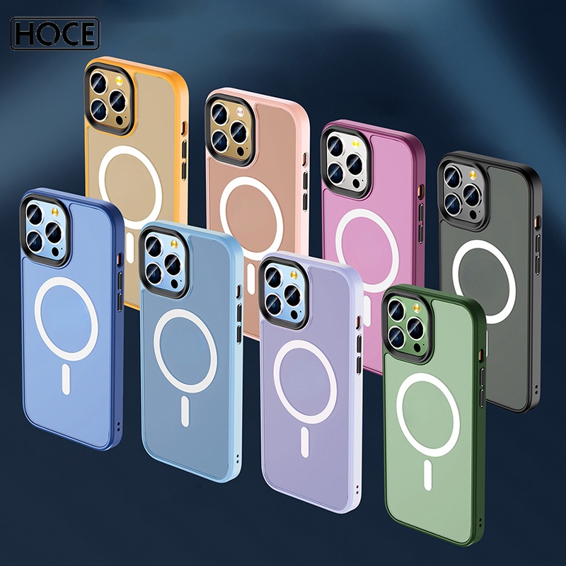 Ốp Điện Thoại Tích Hợp Đế Sạc Không Dây Từ Tính Cho iPhone 14 13 12 11 Pro Max