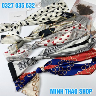 Khăn Turban Bandana Lụa Dáng Dài Size 145x15 cm Cho Nữ