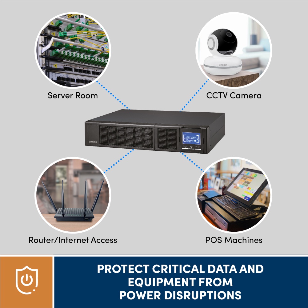 Bộ lưu điện UPS Online PROLiNK PRO902-ERS (2000VA/1800W) bảo vệ tối đa các phụ tải quan trọng trong ứng dụng công nghệ