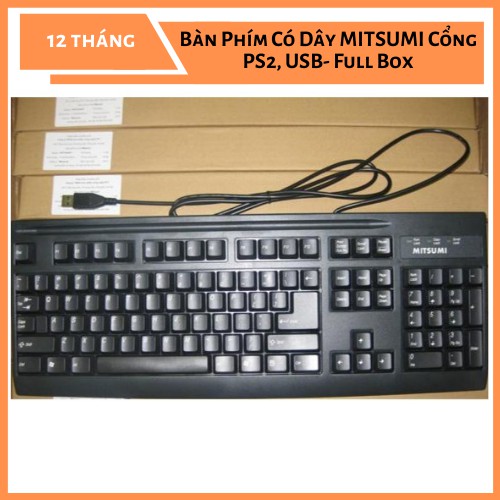 Bàn Phím Có Dây MITSUMI Cổng PS2, USB - Full Box