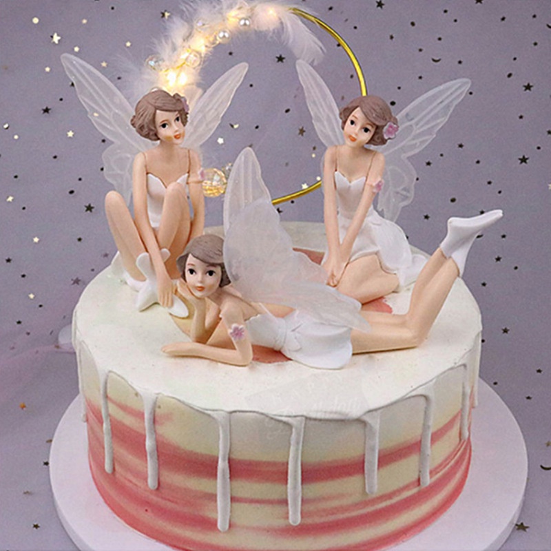 Phụ kiện trang trí bánh kem [FREESHIP❤️] Bộ 3 cô gái thiên thần