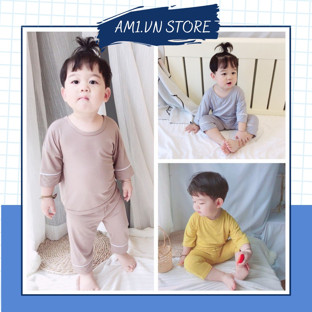 Đồ bộ quần áo dài tay cho bé chất thun lạnh chạy viền AM758