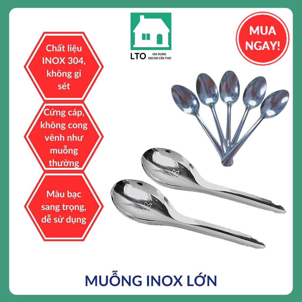 Bộ 5 muỗng Inox Đẹp Giá Tốt