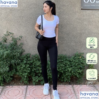 Quần legging nữ dáng dài Havana legging nữ co giãn tốt dáng ôm