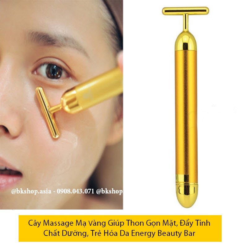(Chính Hãng) Cây Massage Mạ Vàng Giúp Thon Gọn Mặt, Đẩy Tinh Chất Dưỡng, Trẻ Hóa Da Energy Beauty Bar