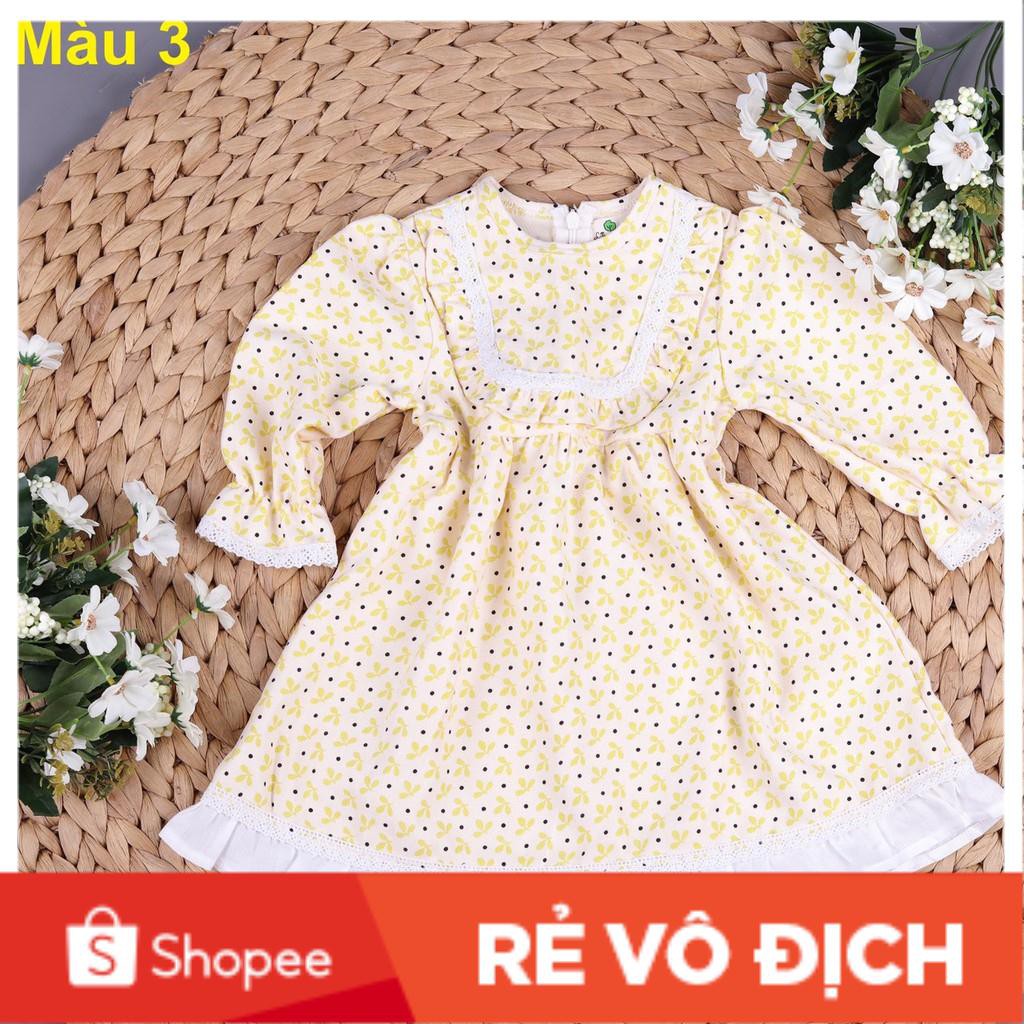 Váy nhung hoa gấu viền trắng size 1-10T. Hàng thiết kế litibaby