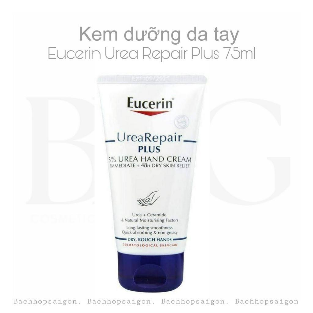 Kem dưỡng da tay Eucerin UreaRepair PLUS  5% Urea hand cream không gây nhờn rít 75ml