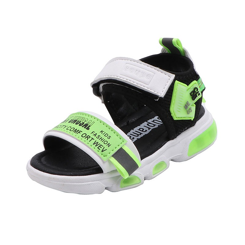 Giày Sandal Đế Mềm Chống Trượt Có Đèn Thời Trang Dành Cho Trẻ 2021