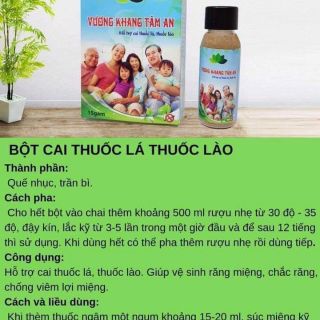 CAI THUỐC LÁ, THUỐC LÀO VƯƠNG KHANG TÂM AN