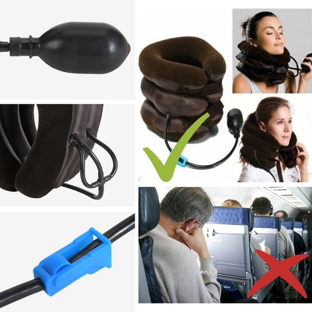 Portable Three-layer Fast Inflatable Travel Pillow Relief Massage Rest Cushion Pillow