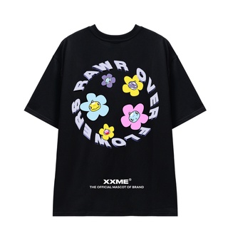 Áo thun Khủng Long Rawr Over Flower màu đen XXME