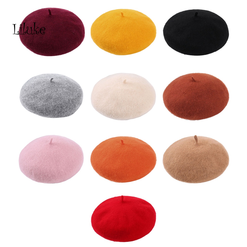 Mũ Beret Màu Trơn Thời Trang Thu Đông Cho Nữ Màu Sắc