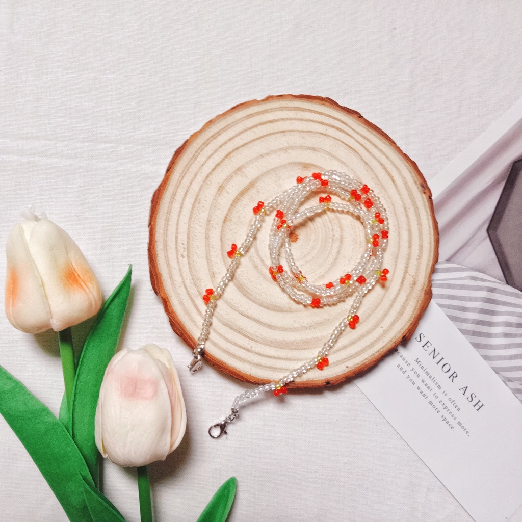 Dây đeo chống thất lạc khẩu trang handmade hình quả cherry _ jasmine tea