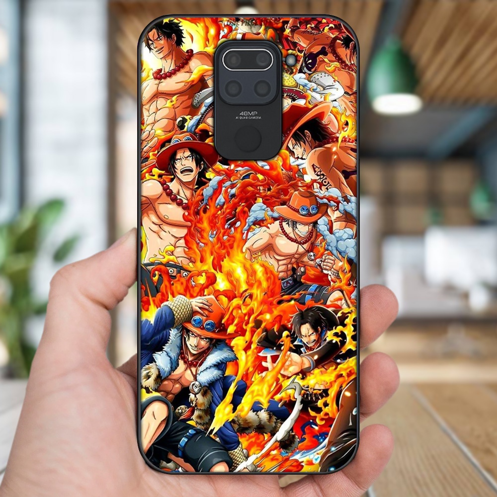 Ốp lưng Xiaomi Redmi Note 9 viền đen in hình Ace One Piece