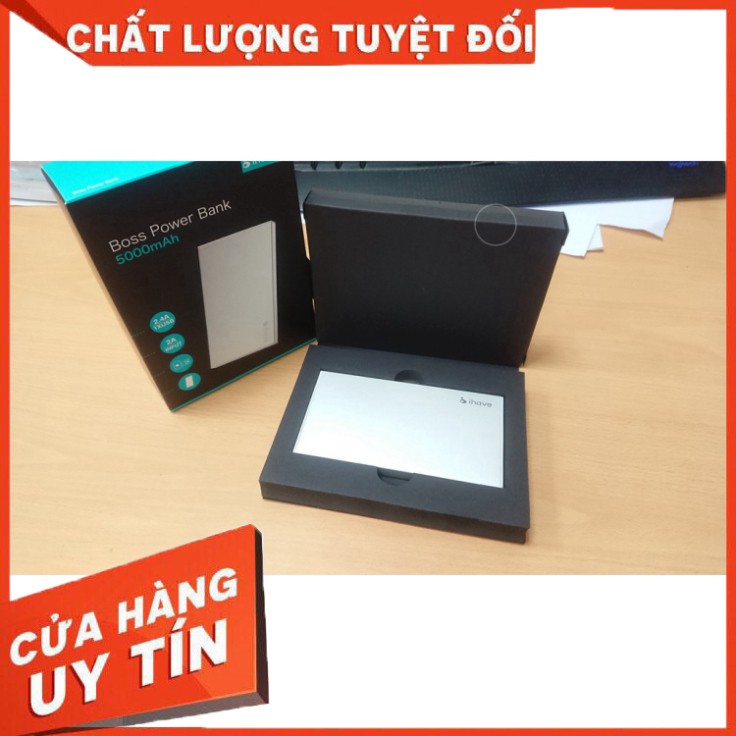 CHÍNH HÃNG GIÁ TỐT [SALE TRONG 3 NGÀY] Sạc Dự Phòng iHave Boss Power Bank 5000mAh Siêu Mỏng - Bảo Hành 6 tháng (MÀU BẠC)